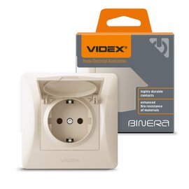 Зображення  Розетка Videx Binera Cream (VF-BNSK1GС-CR) прихованого типу