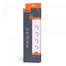 Изображение  Удлинитель Videx Oncord с/з 5р 3м Switch White (VF-PD53G-W) 5 місць розеток