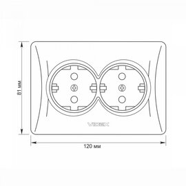 Зображення 5 Розетка Videx Binera Cream (VF-BNSK2G-CR) без кришки