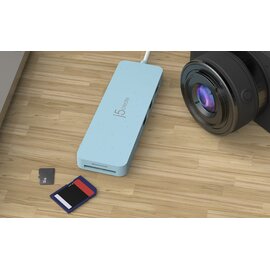Зображення 2 USB хаб J5create USB-C 6-в-1 Cyan (JCD373EC-N)