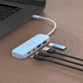 Зображення 4 USB Hub (хаб) J5create 2 USB-A/2 USB-С Cyan (JCH342EC-N)