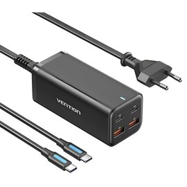 Зображення 6 Зарядний пристрій Vention 4-Port USB GaN Charger 2x100W/2x18W Black (FBSBG-EU)