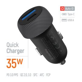 Зображення 6 Зарядний пристрій ColorWay 2USB (Type-C PD35W + USB QC3.0) 35W Black (CW-CHA064PD-BK)