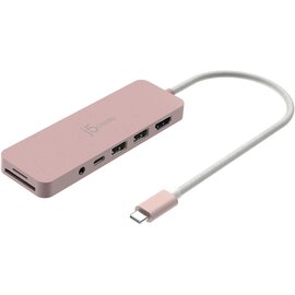 Зображення  USB Hub (хаб) J5create USB-C 6-в-1 Rose (JCD373ER-N)
