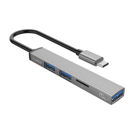 Зображення  USB Hub (хаб) Orico AH-A12F-GY-BP USB Type-C 3-в-1 Grey (CA913770)