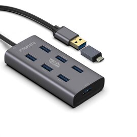 Зображення  USB хаб Promate EzHub Grey 7 ports (ezhub-7.grey)