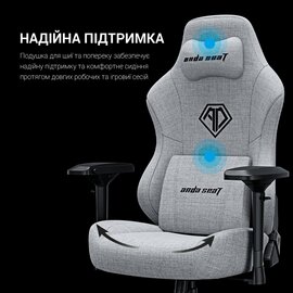 Зображення 4 Крісло Anda Seat Phantom 3 Pro Size L Dark Gray Linen Fabric (AD18YC-06-GB-F)