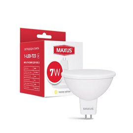 Зображення  LED лампочка Maxus 1-LED-723 MR16 7W 3000K 220V GU5.3 (1-LED-723) на 114.000000