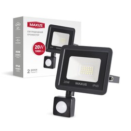 Зображення  Світлодіодний прожектор Maxus FL-04 20W 5000K sensor (1-MFL-04-2050s)