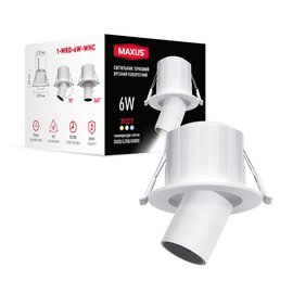Зображення  LED світильник Maxus Recessed Track Downlight 6W 3CCT White (1-MRD-6W-WHC) на 6