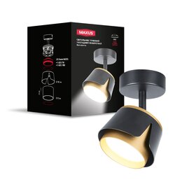 Зображення  LED світильник Maxus Spot Flora Base GX53 Black Golden (MAX-SF-GX53-BG)