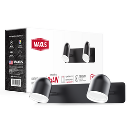 Зображення  LED світильник Maxus MSL-01W 2x4W 4100K Black (2-MSL-10841-WB)