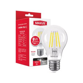 Зображення  LED лампочка Maxus A60 FM 8W 4100K 220V E27 Clear (1-MFM-763) на