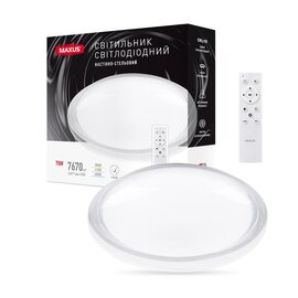 Зображення  Світлодіодний світильник Maxus Functional Ceiling light 75W 3CCT Remote Aura (1-MFCL-75R-Aura)