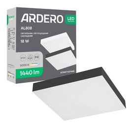 Зображення  LED світильник Ardero AL808 18Вт 5000K Black на