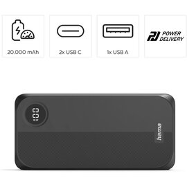 Зображення 2 Повербанк Hama 20000mAh Black (00201755)