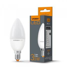 Зображення  Світлодіодна LED лампочка Videx C37e 3.5W E14 3000K (VL-C37e-35143)