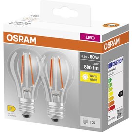 Зображення  Світлодіодна лампочка Osram Led E27 6.5Вт 2700К 806Лм A60 (4099854064098) з цоколем E27