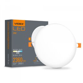 Изображение  LED светильник Videx 24W 4000K 220V (VLE-DLFR-244)