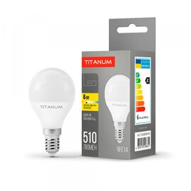 Зображення  LED лампочка Titanum G45 6W E14 3000K (TLG4506143) на