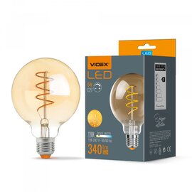Зображення  LED лампочка Videx Filament G95FASD 5W E27 2200K (VL-G95FASD-05272) на 68 Lm/W