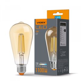Зображення  Світлодіодна лампочка Videx Filament ST64FA 10W E27 2200K (VL-ST64FA-10272) з цоколем Е 27