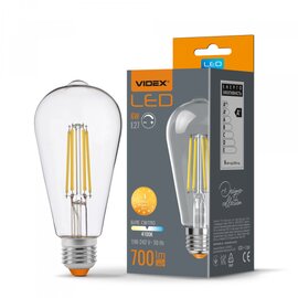 Зображення  LED лампочка Videx Filament ST64FD 6W E27 4100K (VL-ST64FD-06274) на 117 Lm/W