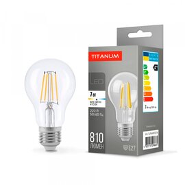 Зображення  LED лампочка Titanum Filament A60 7W E27 4100K (TLFA6007274) на