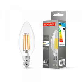 Зображення  Світлодіодна LED лампочка Titanum Filament C37 4W E14 4100K (TLFC3704144)