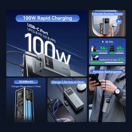 Зображення 4 Універсальна мобільна батарея Vention 20000 mAh 100W Gray (FKCH0)