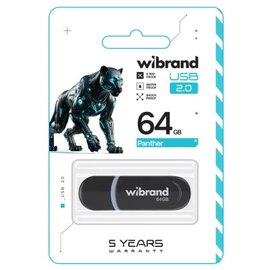 Изображение 2 USB флешка Wibrand Panther 64GB USB 2.0 Black (WI2.0/PA64P2B)