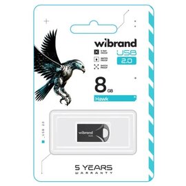Зображення 2 USB флеш накопичувач Wibrand Hawk 8GB USB 2.0 Black (WI2.0/HA8M1B)