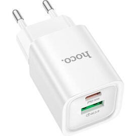 Зображення 3 Зарядний пристрій Hoco C149A Charm 1xUSB-C PD30W + 1xUSB QC3.0 White (6942007630337)