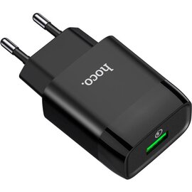 Зображення 3 Зарядний пристрій Hoco C72Q Glorious USB QC3.0 18W Black (6931474732507)