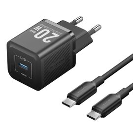 Зображення  Зарядний пристрій Vention USB-C PD20W GaN black (FEPB0-EU)