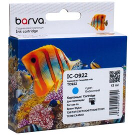 Зображення  Картридж для принтерів Barva Epson T0922/T1082 (C13T10824A10) 500ст, cyan (IC-0922)