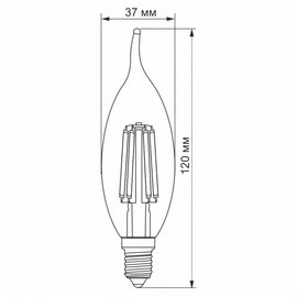 Зображення 3 Світлодіодна LED лампочка Videx Filament C37FtA 6W E14 2200K (VL-C37FtA-06142)
