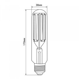 Зображення 3 LED лампочка Videx Filament T38F 24W E27 5000K (VL-T38F-24275) на