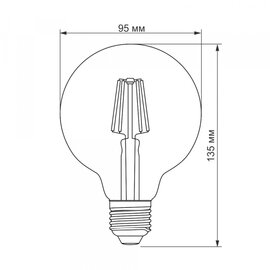 Зображення 3 Світлодіодна лампочка Titanum Filament G95 6W E27 2200K (TLFG9506272A) з цоколем Е 27