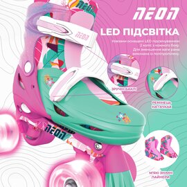 Зображення 6 для дітей Neon Combo Skates 34-37 Flowers (NC49F4)