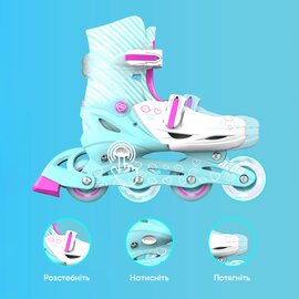 Зображення 6 Ролики для дітей Neon Inline Skates 34-37 Turquoise (NT08T4)