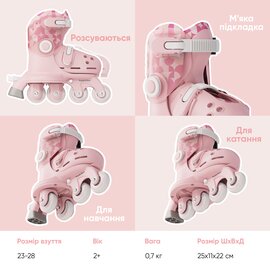 Зображення 6 Ролики для дітей Yvolution Twista Skates 24-28 Pink (YR25P4)