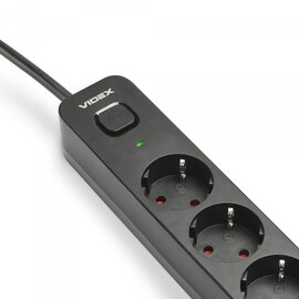 Изображение 3 Сетевой фильтр Videx Oncord с/з 5р 3м Switch Black (VF-PD53G-B)