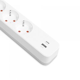 Изображение 4 Сетевой фильтр Videx Oncord с/з 4р 3м Switch White (VF-PD43G1QC1PD-W) 4 розеток