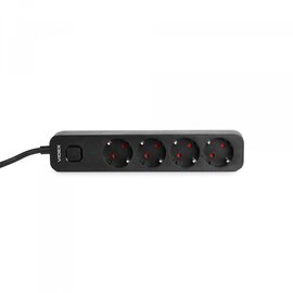 Изображение 4 Сетевой фильтр Videx Oncord с/з 4р 3м Switch Black (VF-PD43G-B) 4 розеток