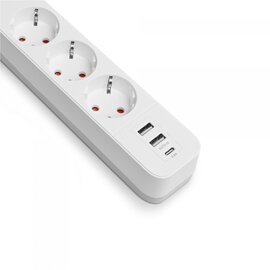 Изображение 4 Сетевой фильтр Videx Oncord с/з 3р 3м Switch White (VF-PD33G2U1C-W) 3 розеток