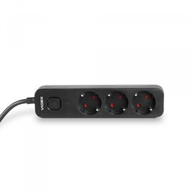 Изображение 4 Сетевой фильтр Videx Oncord с/з 3р 3м Switch Black (VF-PD33G-B) 3 розеток
