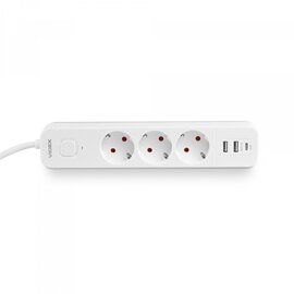 Изображение 5 Сетевой фильтр Videx Oncord с/з 3р 3м Switch White (VF-PD33G2U1C-W) 3 розеток