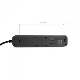 Изображение 6 Сетевой фильтр Videx Oncord с/з 4р 3м Switch Black (VF-PD43G-B) 4 розеток