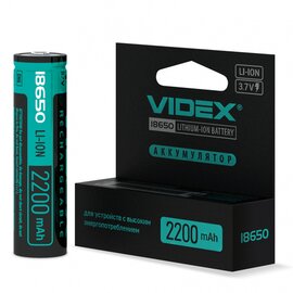 Изображение 3 Аккумулятор Videx 18650-Р Li-lon 2200mAh Box 1шт.